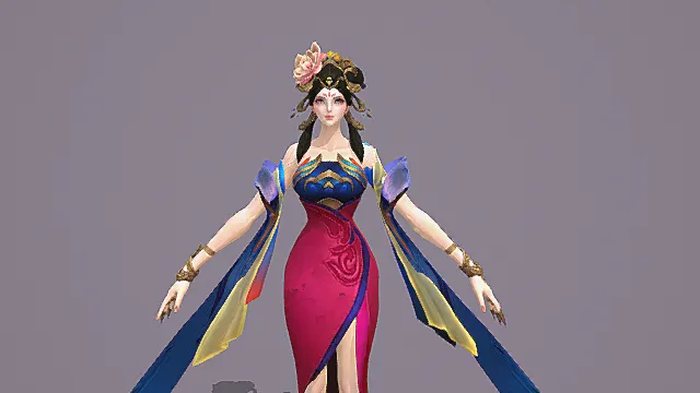 王者荣耀×魂斗罗联动  杨玉环  高模展示（国风古典+二次元质感）