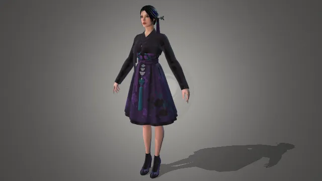 游戏模型 人物模型 紫藤花成女 游戏皮肤