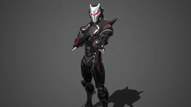 赛博朋克  机甲战士  碳纤维质感  尖刺武器  冷酷  战斗  科幻