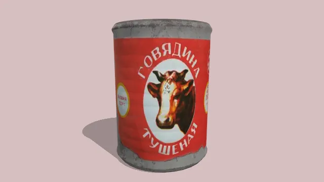 红色包装的新鲜牛肉罐头食物