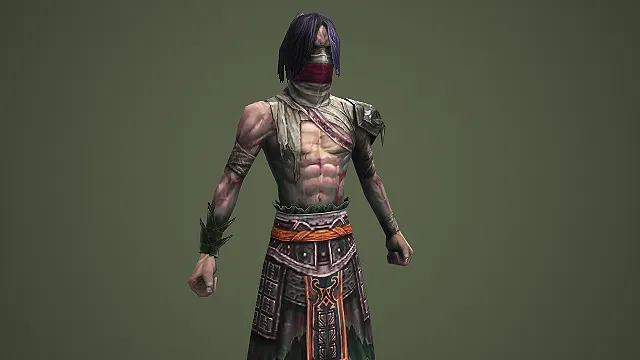 蒙面血纹伤患古风刺客游戏角色模型