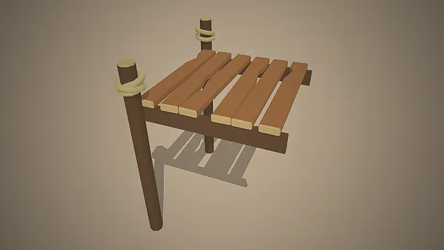 木质栈桥平台  绳索捆绑  野外  生存题材