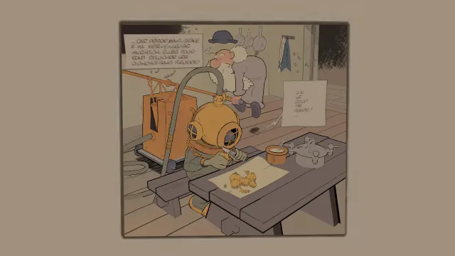 卡通风格3D模型人物用机器泵剥洋葱皮的场景