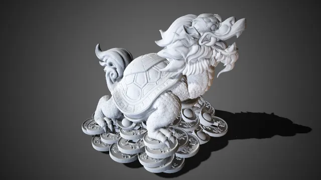 玄武 雕刻模型 可打印  手办