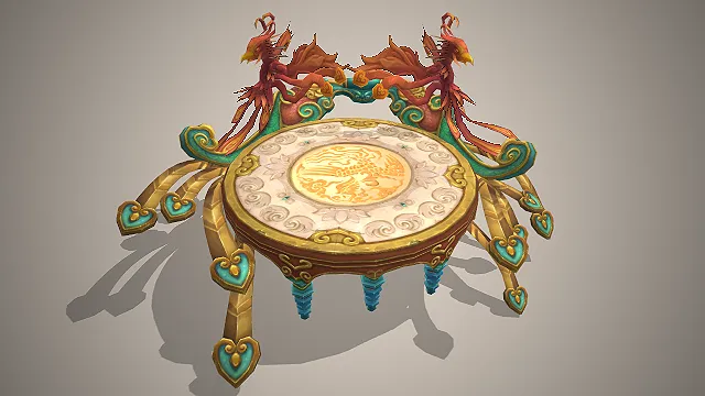 凤凰纹玉台  仙侠神坛  金饰雕花  祭坛场景