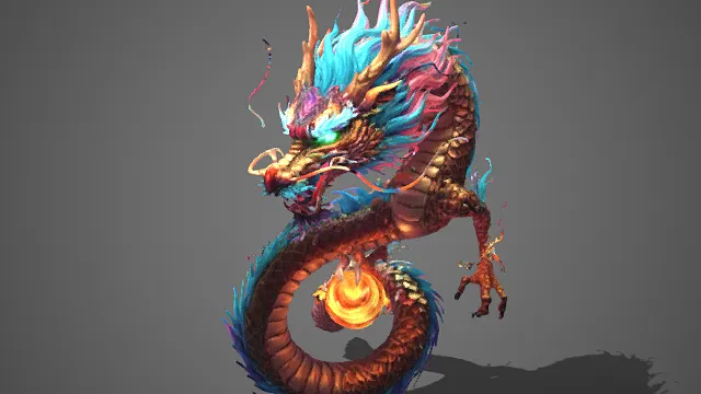 中式  奇幻风格  祥龙  鳞片  飘逸张扬  中华龙  祥瑞神兽