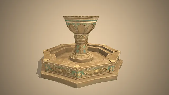 一个古埃及王室园林的喷泉3D模型