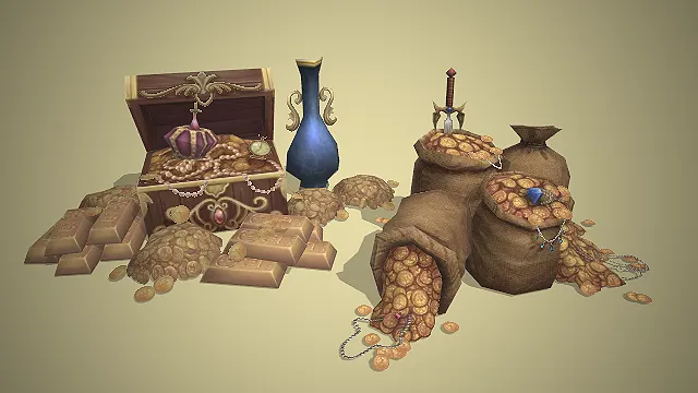 欧式宝藏  场景道具  宝石混搭  做旧复古