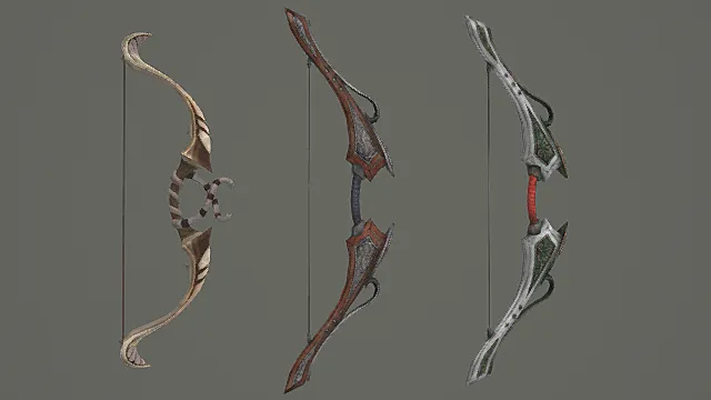 奇幻纹章弓箭套装游戏武器3D模型