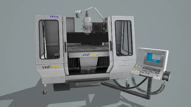 3D卡通风格工业机床模型，创意设计（3D设备、卡通风格、写实工业风，工业设计主题）