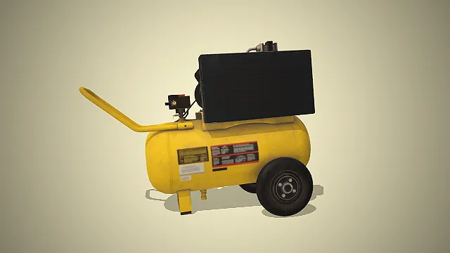 便携式空压机  卧式储气罐  写实模型  汽修充气设备