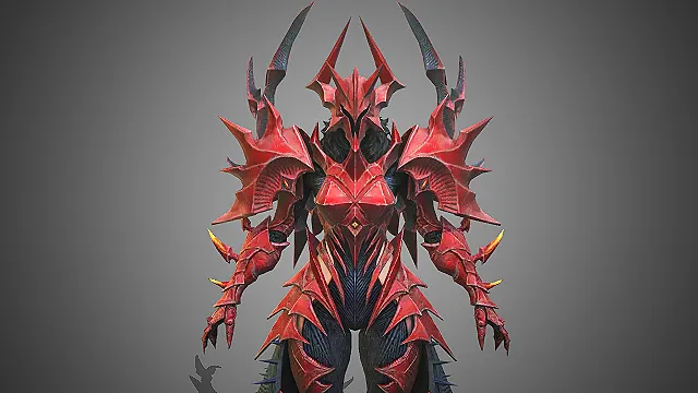 赤棘魔甲妖姬  尖刺战甲  魔物角色  魔甲妖姬  赤甲魔物  游戏模型