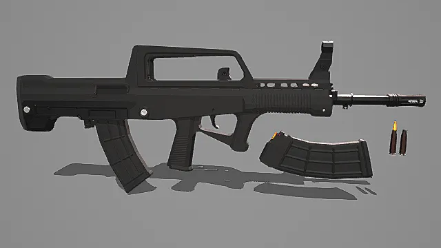 复古低模风格突击步枪3D模型