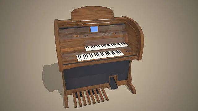 教堂管风琴  双键盘设计  复古质感  宗教乐器