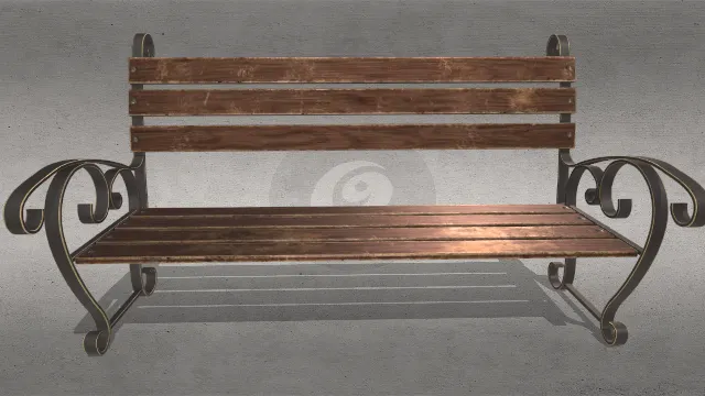木制精致公园长椅铁制扶手支架