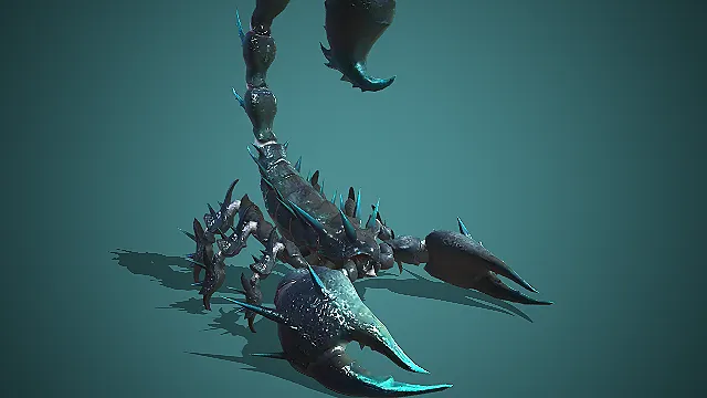 幽蓝尖棘毒蝎  毒蝎模型  蝎怪  蝎形魔物  毒蝎 BOSS