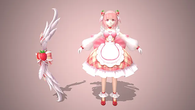 草莓甜系  少女女仆  洛丽塔蓬蓬裙  双马尾