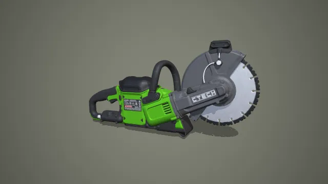 绿黑锂电无齿锯手持切割机单款 3D 模型