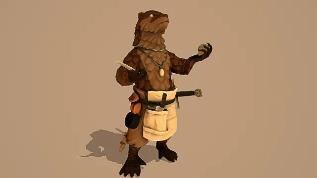 奇幻风格水獭工匠角色3D模型