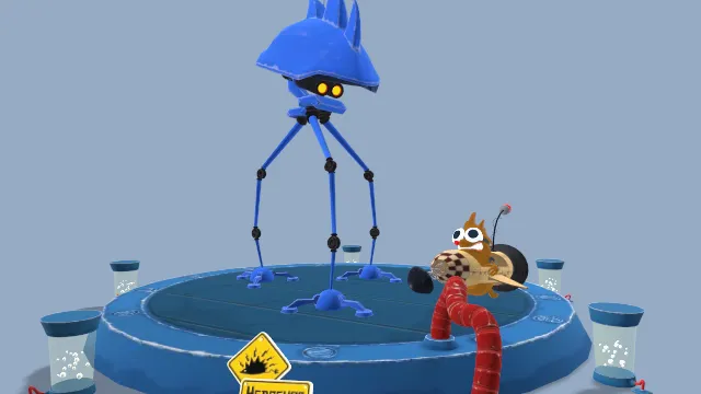 机器捕捉运行刺猬奔跑科幻场景动画