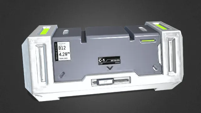 科幻箱弹药盒的3D模型