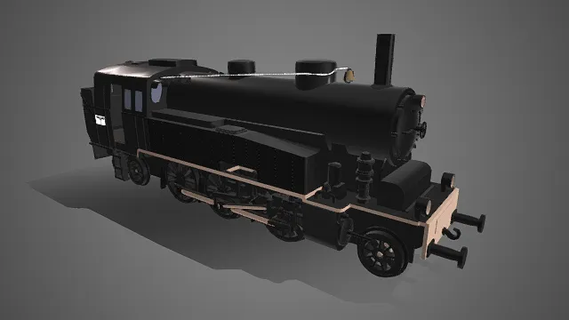 蒸汽机车  工业风  储汽罐  铆钉拼接  黑色涂装  历史感