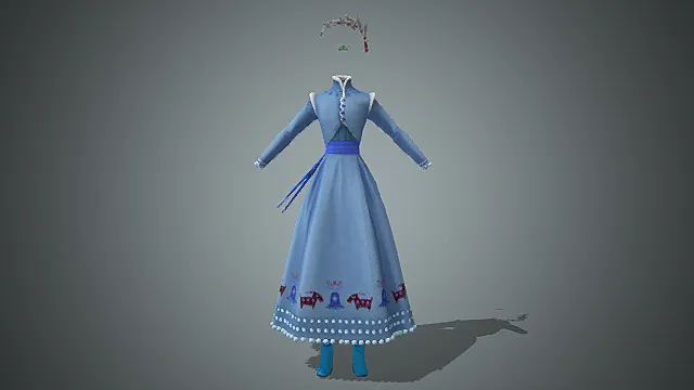 安娜公主冰雪风长裙模型