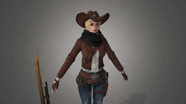 游戏模型 人物模型 牛仔 游戏皮肤