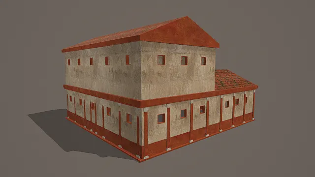 古风民居风古罗马双层宅邸3D模型