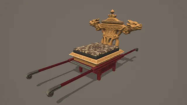 国风龙纹銮驾轿辇3D模型