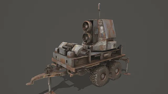 废土侦察风锈蚀双灯牵引设备3D模型