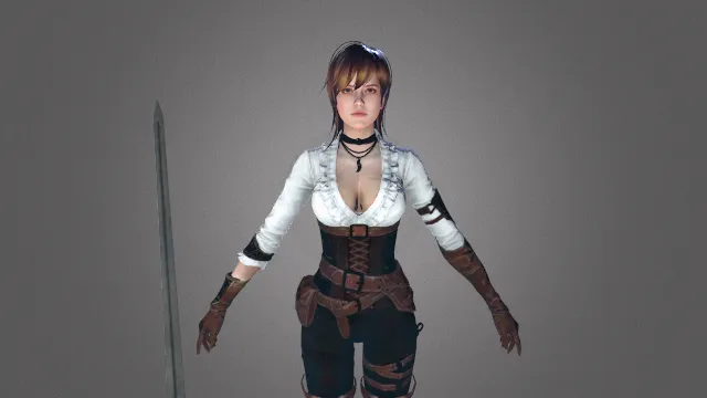 游戏模型 游戏人物 欧美剑客 游戏皮肤