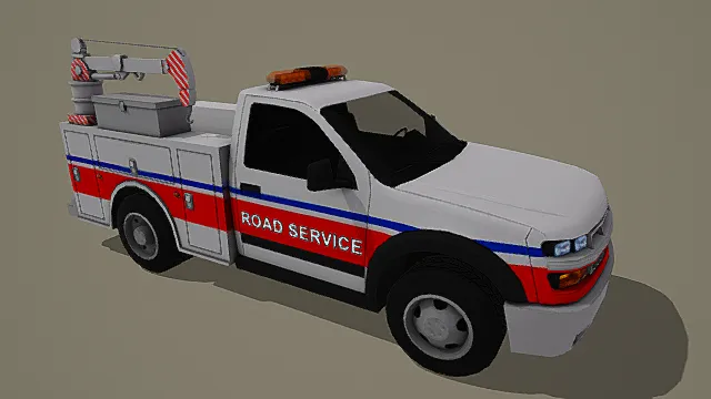 卡通风格道路服务抢修车3D模型