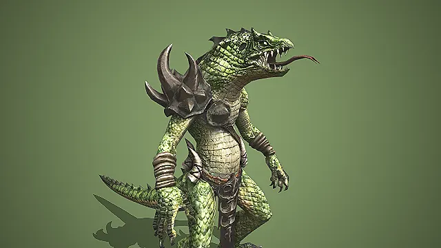 绿鳞蛮牙蜥人  蜥人模型  尖牙利爪  掠食魔物  怪物