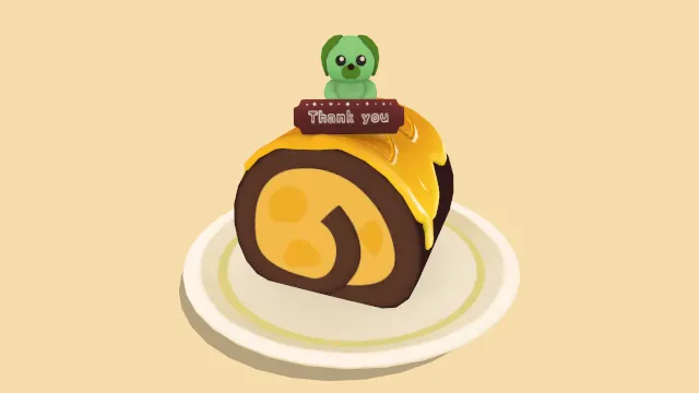 蜂蜜蛋糕卷甜点面包食物小狗装饰