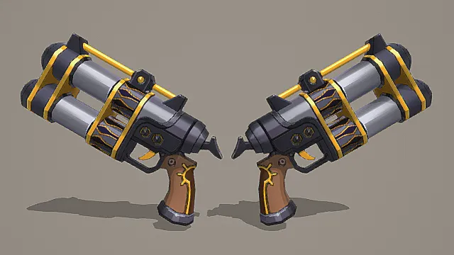 奇幻科技双持炮游戏武器3D模型