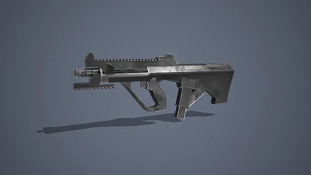 科幻风格无托式突击步枪 3D 模型 军事枪械道具资产