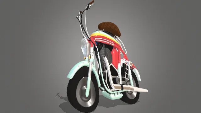 迷你自行车摩托车复古且卡通风格特色形状