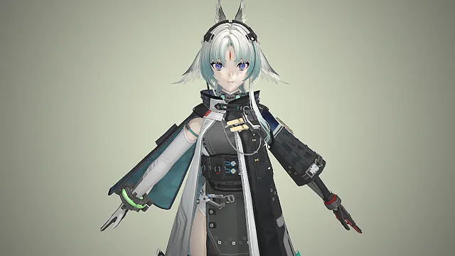 战术科技风  不对称风衣  明日方舟：终末地  兽耳少女