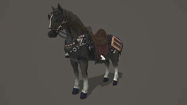国风装饰战马3D模型 | 古战场坐骑