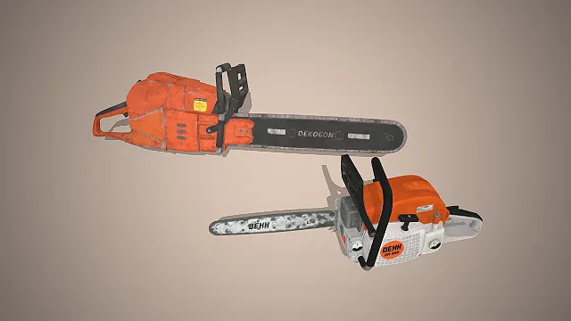 链锯  做旧磨损  场景素材  伐木设备
