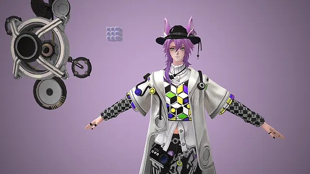 紫发狐耳  街头机能风  宽檐礼帽  现代休闲时装