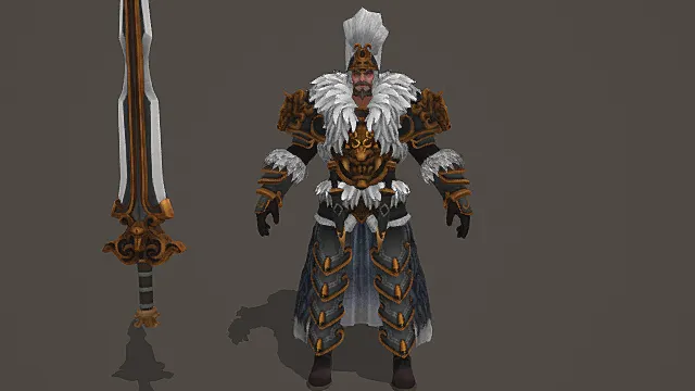 银羽虎将·英武型古风北境统帅套装