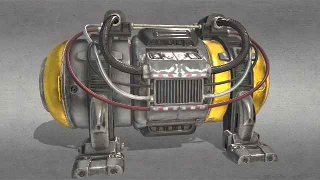 3D坦克引擎模型，整体呈现出一种工业风的机械设计风格