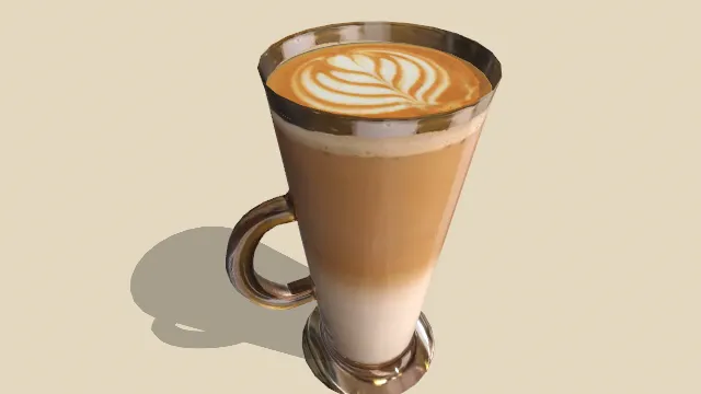 玻璃瓶子里的饮品拿铁咖啡