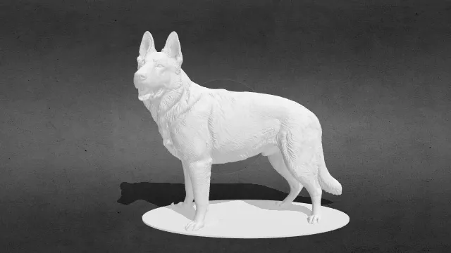 威严写实狗狗雕像 德国牧羊犬stl.stl
