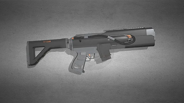 科幻武器  未来枪械  战术导轨  铜色装饰  工业风