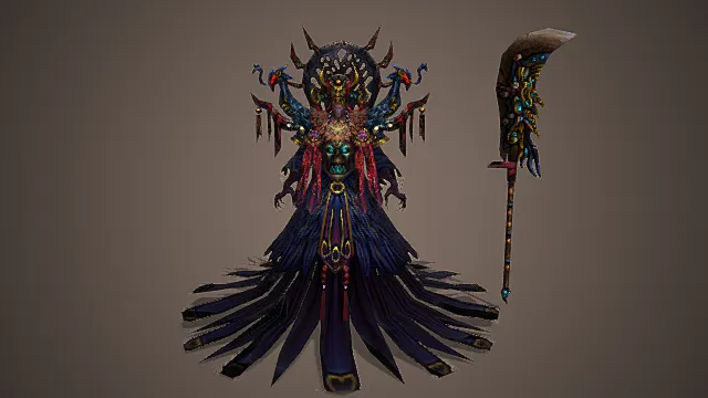 幽冥幻域祭坛妖魅羽衣邪灵祭司模型