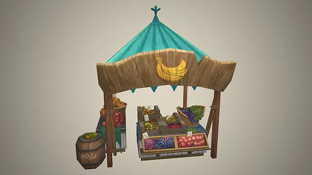 水果市集摊位  场景道具  做旧复古  温馨治愈系风