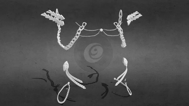 小铁链 小锁链 小链条 衣物装饰品obj.obj